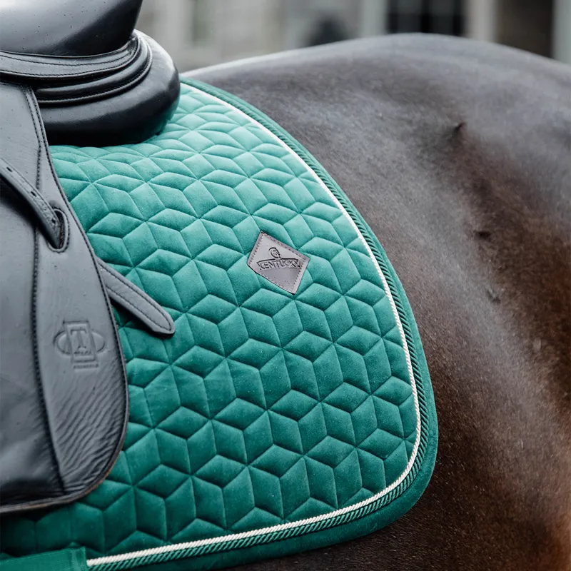 Kentucky Velvet Dressage Saddlecloth - Dark Green-4